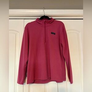 Simply Southern Women's Rose Quarter-Zip Sweater-Like Pullover Size Medium